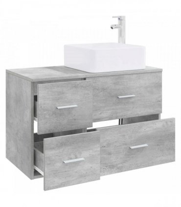 vidaXL Bathroom Furniture Set 2 pcs Concrete Grey Engineered Wood — V0672201516