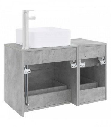 vidaXL Bathroom Furniture Set 2 pcs Concrete Grey Engineered Wood — V0672201516