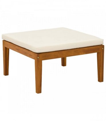 vidaXL Footrest Solid Acacia Wood Natural — Colour: Beige and cream white