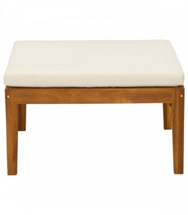 vidaXL Footrest Solid Acacia Wood Natural — Colour: Beige and cream white