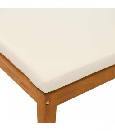 vidaXL Footrest Solid Acacia Wood Natural — Colour: Beige and cream white