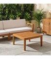 vidaXL Table Solid Acacia Wood Natural 60 x 60 x 30 cm — Colour: Beige and cream white