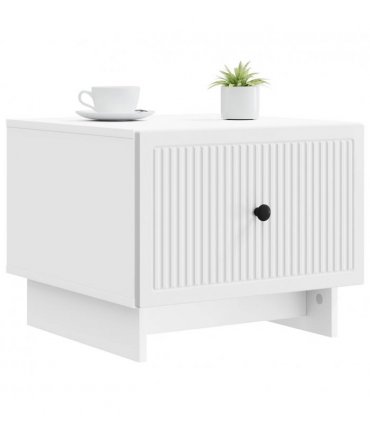 vidaXL Coffee Table with Drawer White 49 x 50 x 40 cm Engineered Wood