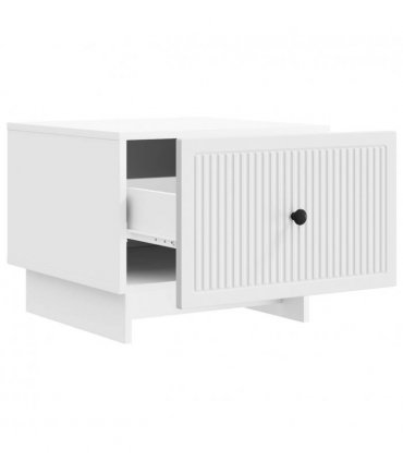 vidaXL Coffee Table with Drawer White 49 x 50 x 40 cm Engineered Wood