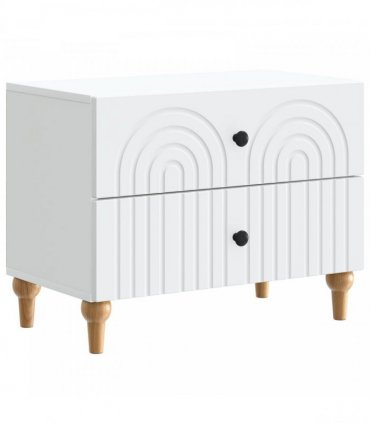 vidaXL Bedside Cabinet White 62 x 34.5 x 48 cm Engineered Wood