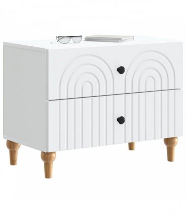 vidaXL Bedside Cabinet White 62 x 34.5 x 48 cm Engineered Wood