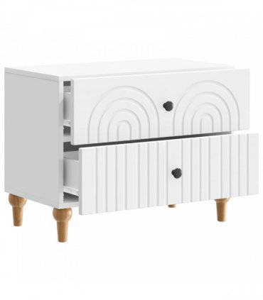 vidaXL Bedside Cabinet White 62 x 34.5 x 48 cm Engineered Wood