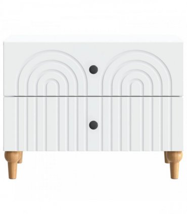 vidaXL Bedside Cabinet White 62 x 34.5 x 48 cm Engineered Wood