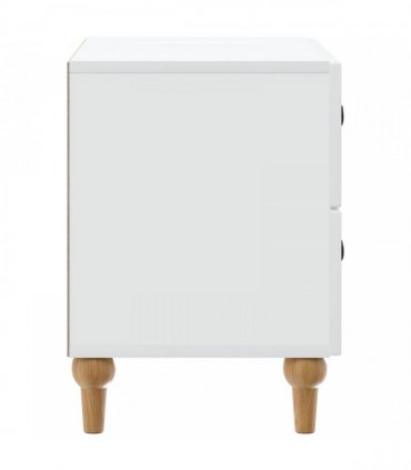 vidaXL Bedside Cabinet White 62 x 34.5 x 48 cm Engineered Wood