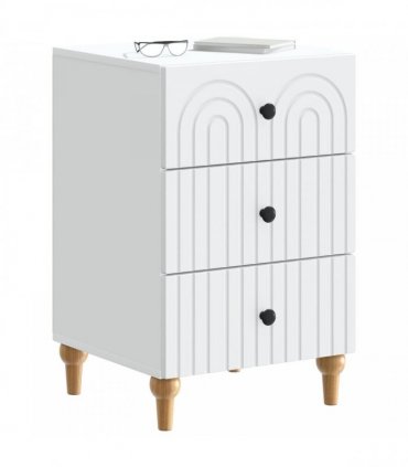 vidaXL Bedside Cabinet White 43x 41 x 66.5 cm Engineered Wood
