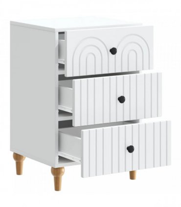 vidaXL Bedside Cabinet White 43x 41 x 66.5 cm Engineered Wood