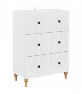 vidaXL Drawer Cabinet White 66 x 34.5 x 90 cm Engineered Wood