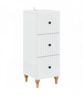 vidaXL Drawer Cabinet White 33 x 34.5 x 90 cm Engineered Wood