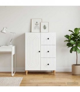 vidaXL Sideboard with Drawer White 66 x 34.5 x 90 cm Engineered Wood