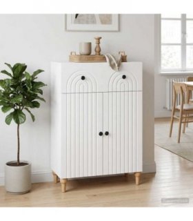 vidaXL Sideboard with Drawer White 66 x 34.5 x 90 cm Engineered Wood — V0672202657