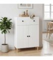 vidaXL Sideboard with Drawer White 66 x 34.5 x 90 cm Engineered Wood — V0672202657