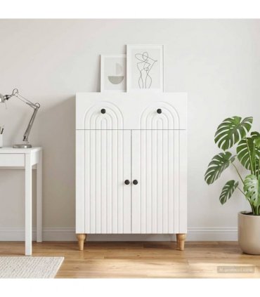vidaXL Sideboard with Drawer White 66 x 34.5 x 90 cm Engineered Wood — V0672202657