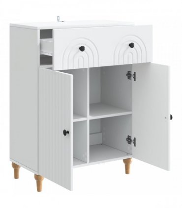 vidaXL Sideboard with Drawer White 66 x 34.5 x 90 cm Engineered Wood — V0672202657