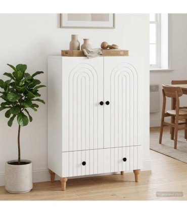 vidaXL Sideboard with Drawer White 66 x 34.5 x 95 cm Engineered Wood