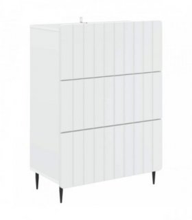vidaXL Drawer Cabinet White 66 x 34.5 x 92 cm Engineered Wood
