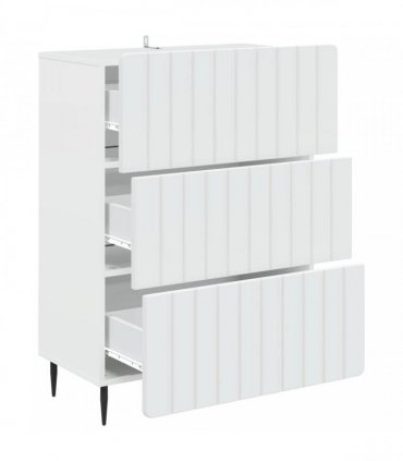 vidaXL Drawer Cabinet White 66 x 34.5 x 92 cm Engineered Wood