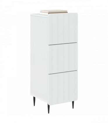 vidaXL Drawer Cabinet White 33 x 34.5 x 92 cm Engineered Wood