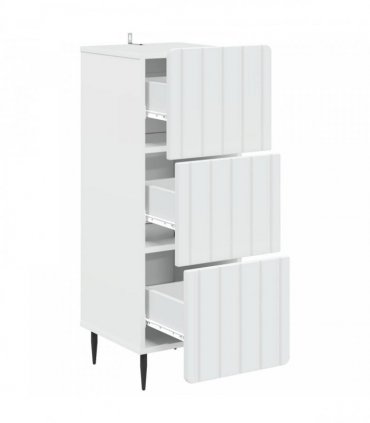 vidaXL Drawer Cabinet White 33 x 34.5 x 92 cm Engineered Wood