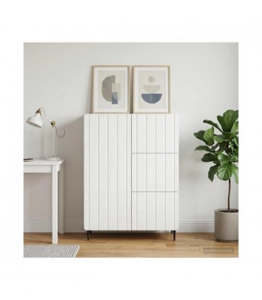 vidaXL Sideboard with Drawer White 66 x 34.5 x 91.5 cm Engineered Wood