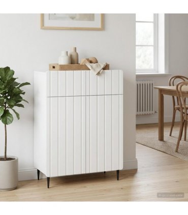 vidaXL Sideboard with Drawer White 66 x 34.5 x 92 cm Engineered Wood