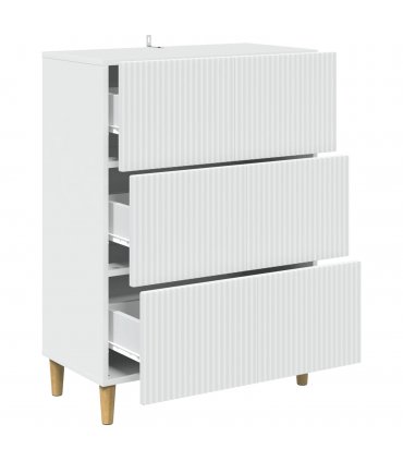 vidaXL Drawer Cabinet White 66 x 34.5 x 90 cm Engineered Wood — V0672202689