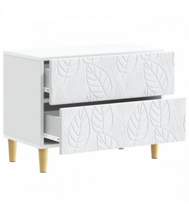 vidaXL Bedside Table White 62 x 34.5 x 48 cm Engineered Wood