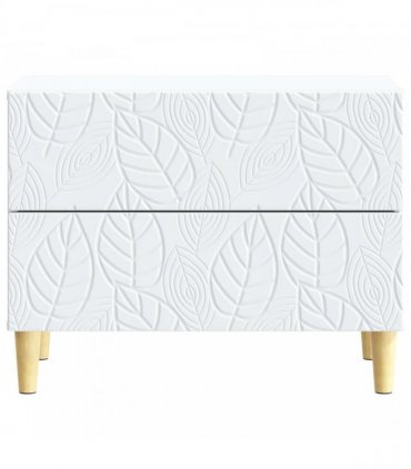 vidaXL Bedside Table White 62 x 34.5 x 48 cm Engineered Wood