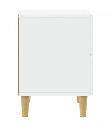 vidaXL Bedside Table White 62 x 34.5 x 48 cm Engineered Wood
