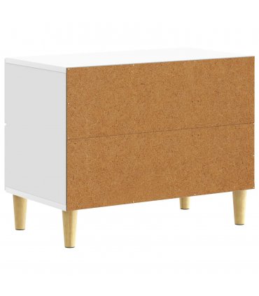 vidaXL Bedside Table White 62 x 34.5 x 48 cm Engineered Wood