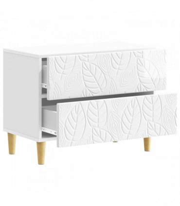 vidaXL Bedside Table High Gloss White 62 x 34.5 x 48 cm