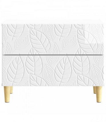 vidaXL Bedside Table High Gloss White 62 x 34.5 x 48 cm