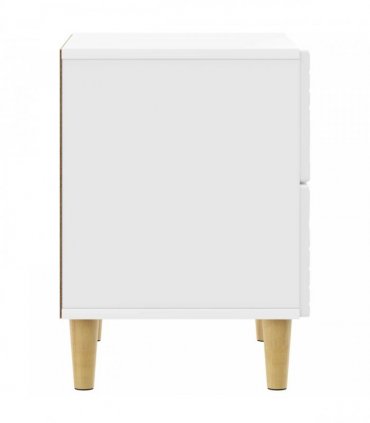 vidaXL Bedside Table High Gloss White 62 x 34.5 x 48 cm