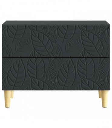 vidaXL Bedside Table Black 62 x 34.5 x 48 cm Engineered Wood