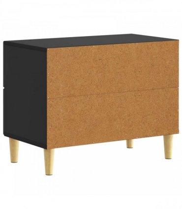 vidaXL Bedside Table Black 62 x 34.5 x 48 cm Engineered Wood