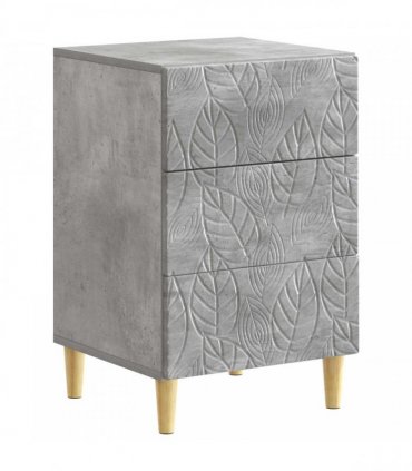 vidaXL Bedside Table Concrete Grey 43 x 39.5 x 66.5 cm Engineered Wood