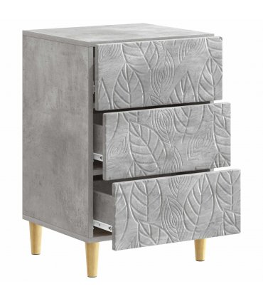 vidaXL Bedside Table Concrete Grey 43 x 39.5 x 66.5 cm Engineered Wood