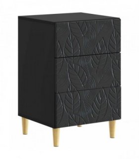 vidaXL Bedside Table Black 43 x 39.5 x 66.5 cm Engineered Wood