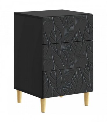 vidaXL Bedside Table Black 43 x 39.5 x 66.5 cm Engineered Wood