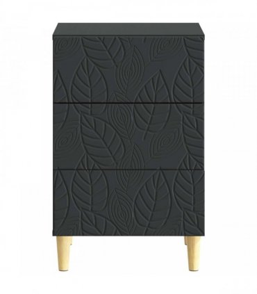 vidaXL Bedside Table Black 43 x 39.5 x 66.5 cm Engineered Wood