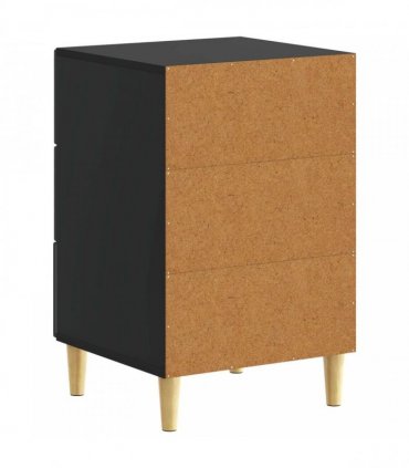 vidaXL Bedside Table Black 43 x 39.5 x 66.5 cm Engineered Wood