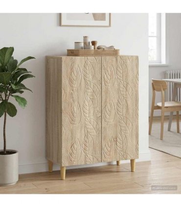 vidaXL Sideboard Sonoma Oak 66 x 34.5 x 90 cm Engineered Wood — V0672202738