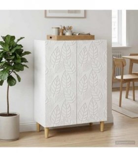 vidaXL Sideboard White 66 x 34.5 x 90 cm Engineered Wood — V0672202740