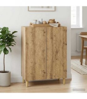 vidaXL Sideboard Artisan Oak 66 x 34.5 x 90 cm Engineered Wood — V0672202742