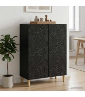 vidaXL Sideboard Black 66 x 34.5 x 90 cm Engineered Wood — V0672202744