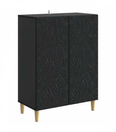 vidaXL Sideboard Black 66 x 34.5 x 90 cm Engineered Wood — V0672202744